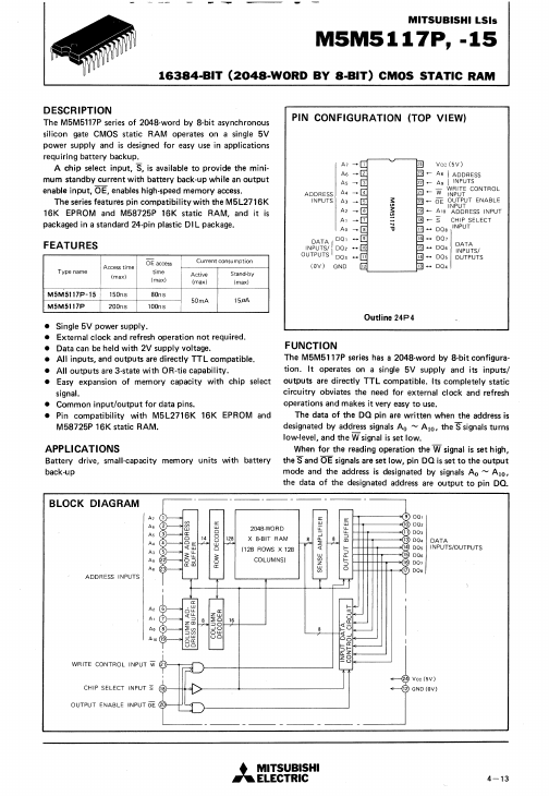 M5M5117P-15