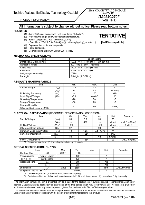 LTA084C270F