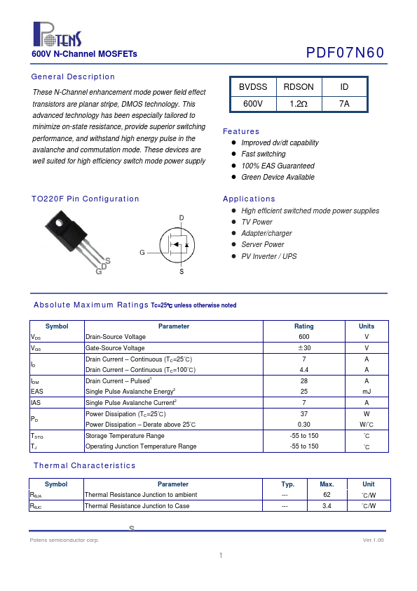 PDF07N60