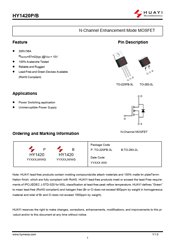 HY1420P Datasheet Preview