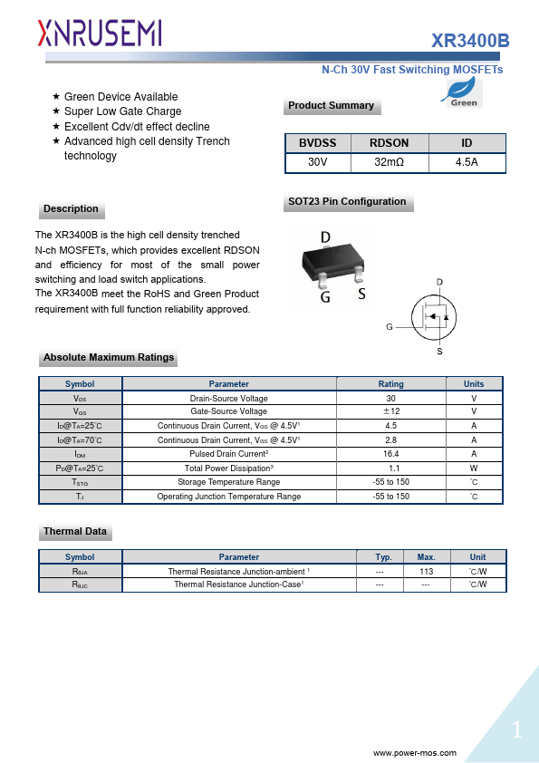 XR3400B Datasheet Preview