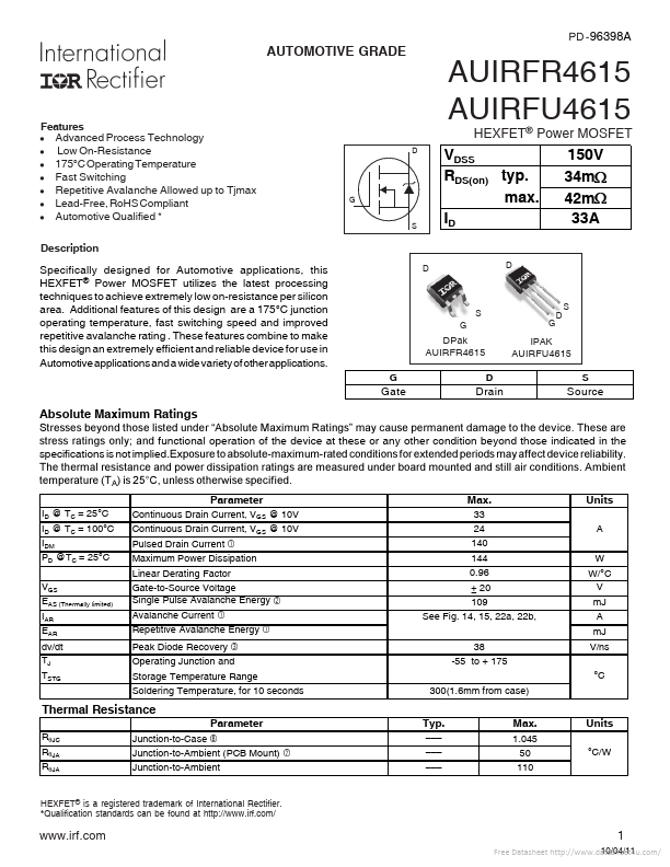 AUIRFR4615