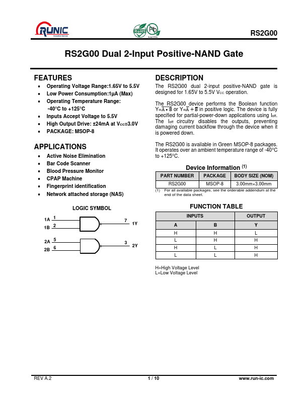 RS2G00 Datasheet Preview