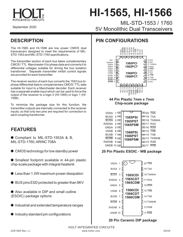 HI-1565 Datasheet Preview