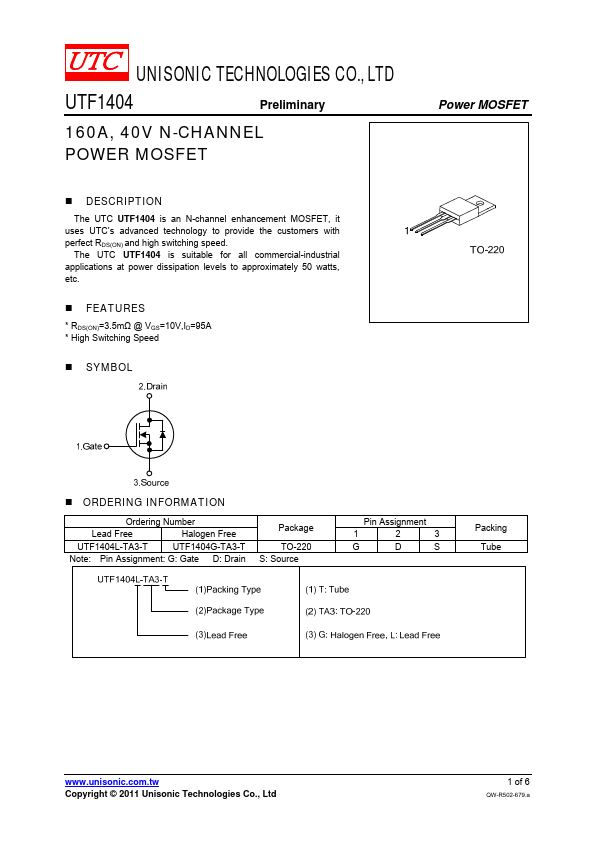 UTF1404 Datasheet Preview