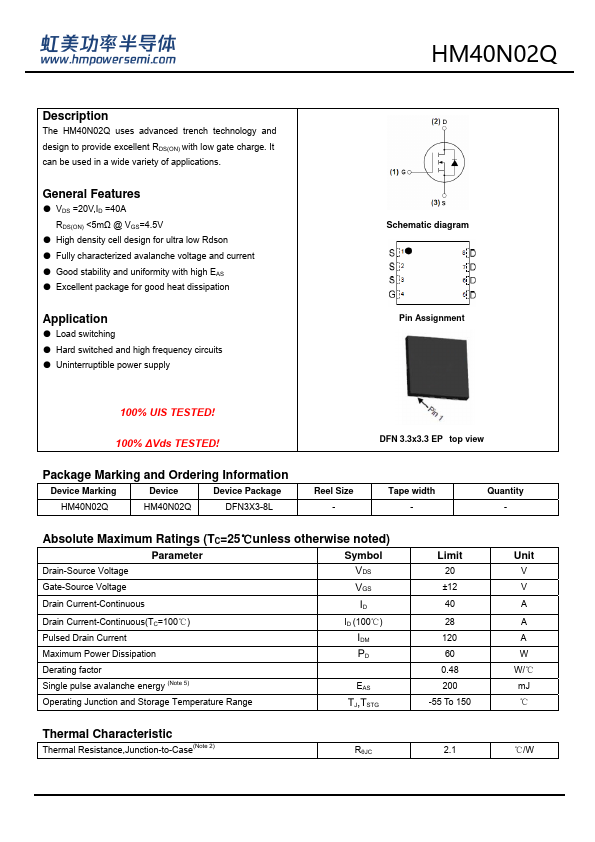HM40N02Q Datasheet Preview
