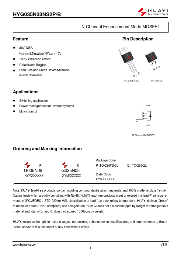 HYG035N08NS2B Datasheet Preview