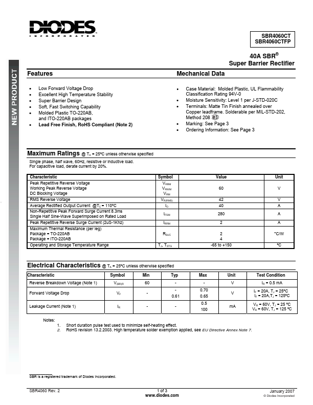 SBR4060CTFP