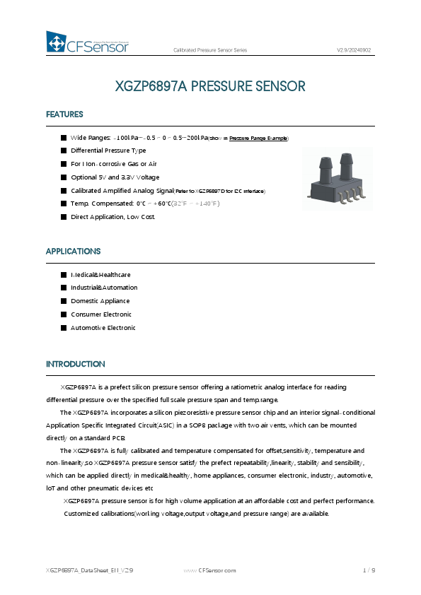 XGZP6897A Datasheet Preview