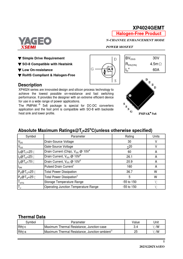 XP4024GEMT Datasheet Preview