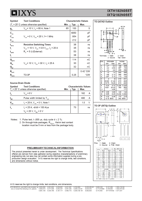 IXTQ182N055T