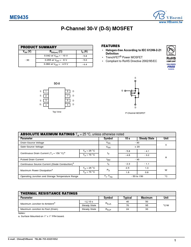 ME9435 Datasheet Preview