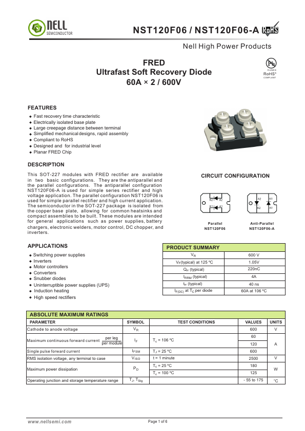NST120F06 Datasheet Preview