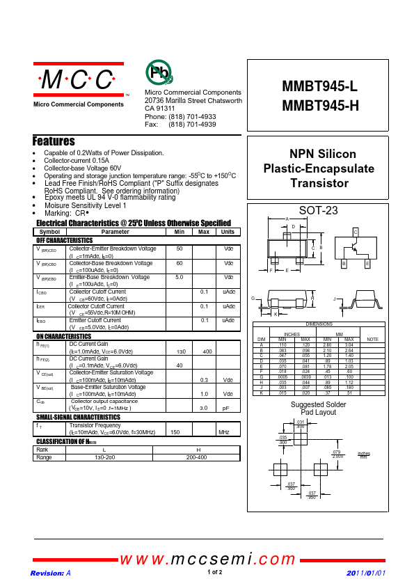 MMBT945-H