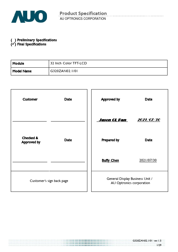 G320ZAN02.1 Datasheet Preview