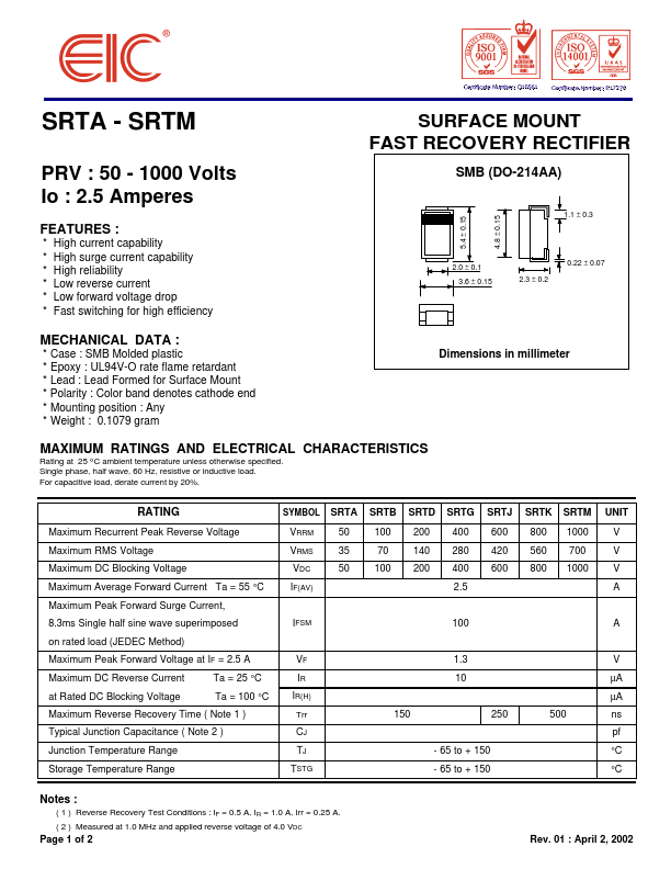SRTG Datasheet Preview