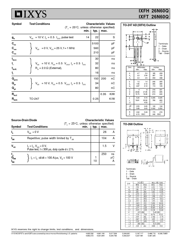 IXFH26N60Q