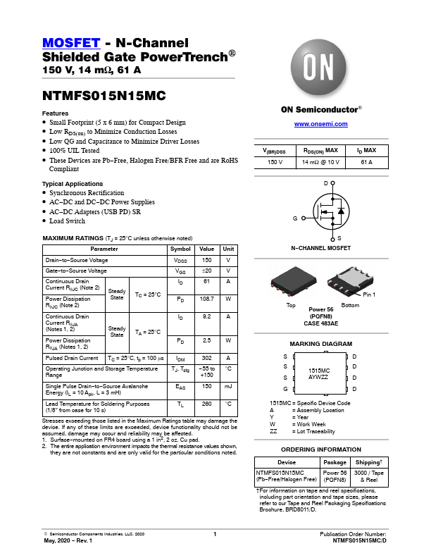 NTMFS015N15MC