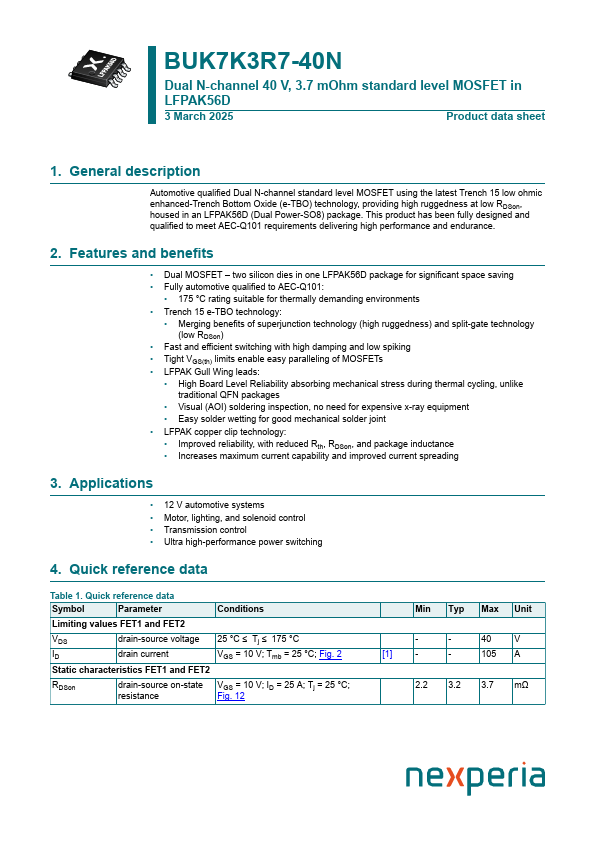 BUK7K3R7-40N Datasheet Preview