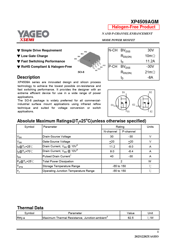 XP4509AGM Datasheet Preview