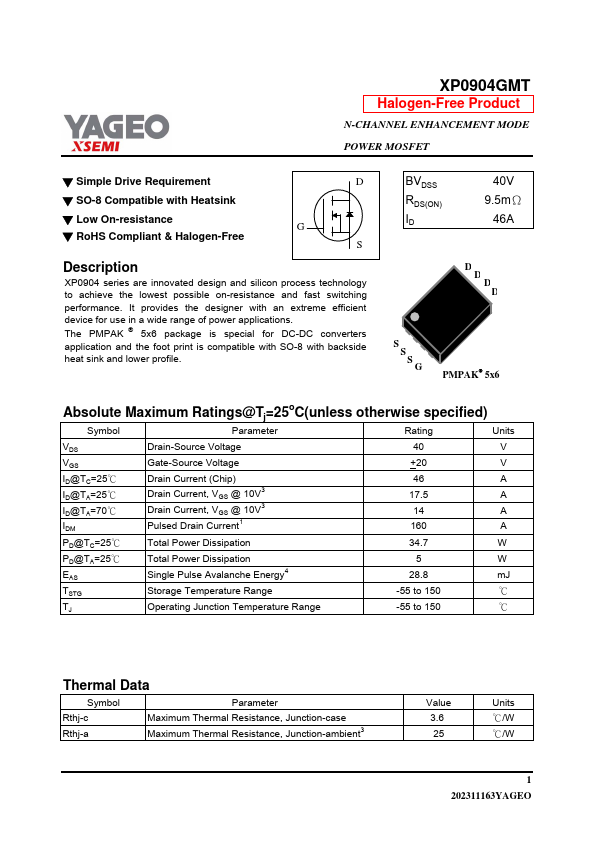 XP0904GMT Datasheet Preview
