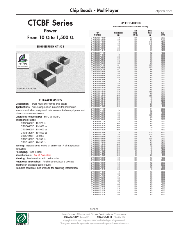 CTCB0805F-601P