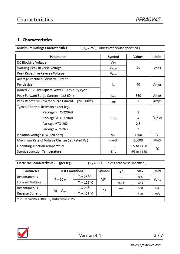 PFR40V45CTB