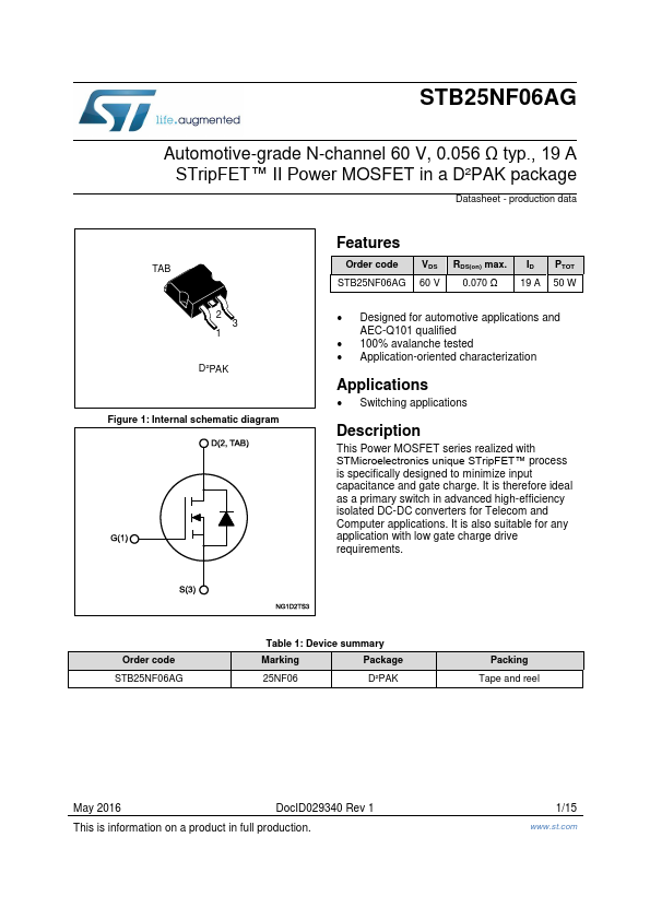 STB25NF06AG