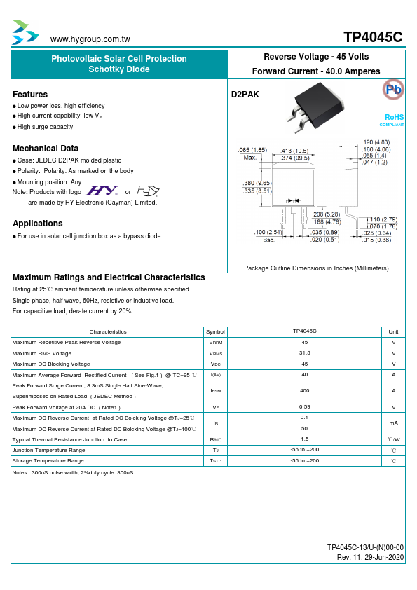 TP4045C Datasheet Preview