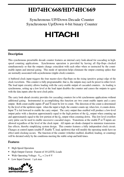 HD74HC669 Datasheet Preview