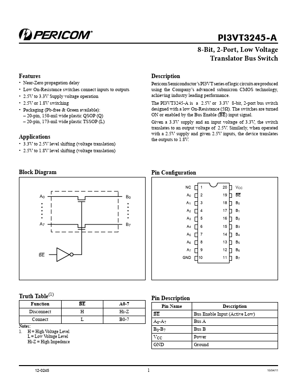 PI3VT3245-A