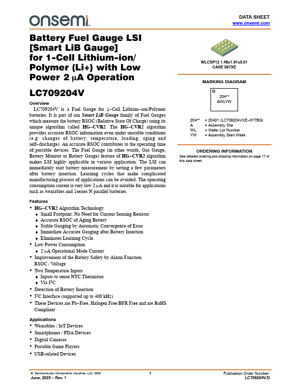 LC709204V Datasheet Preview