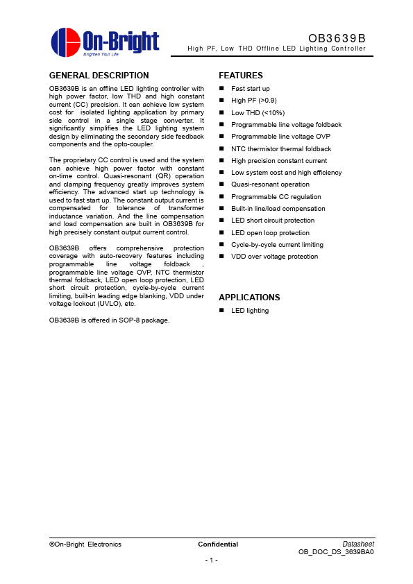 OB3639B Datasheet Preview
