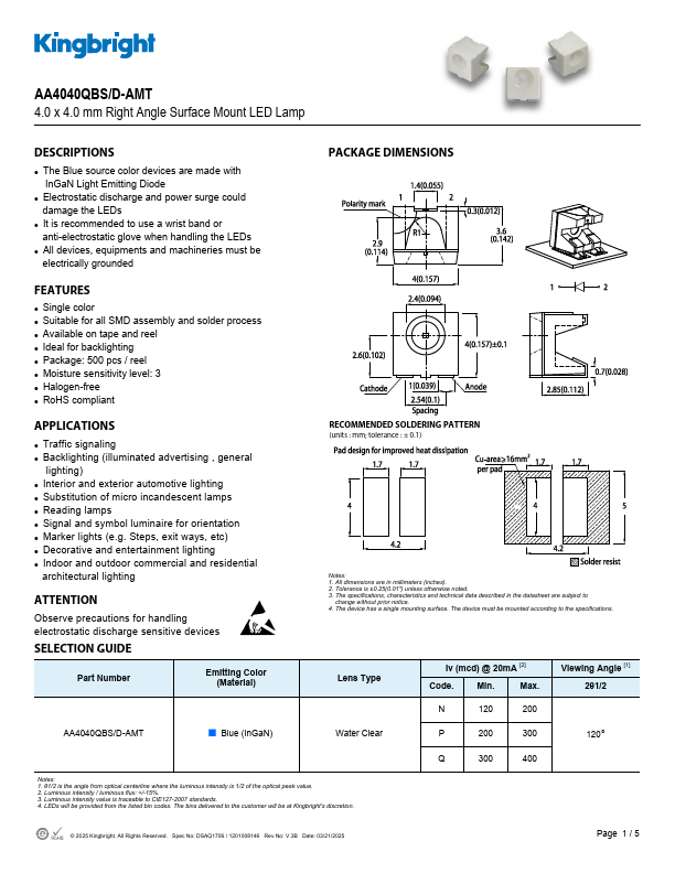 AA4040QBS-D-AMT Datasheet Preview