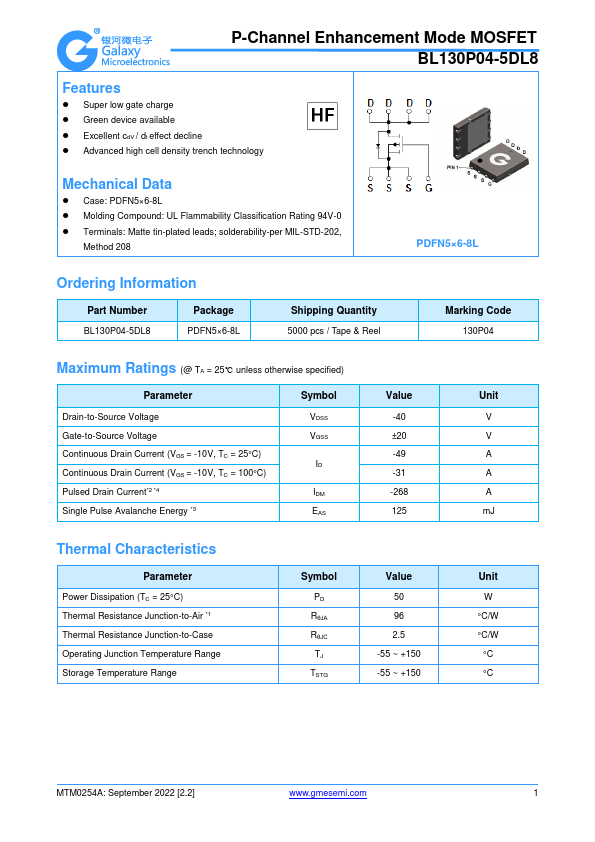 BL130P04-5DL8 Datasheet Preview