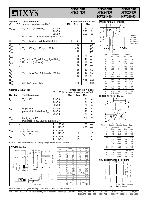 IXFT26N50