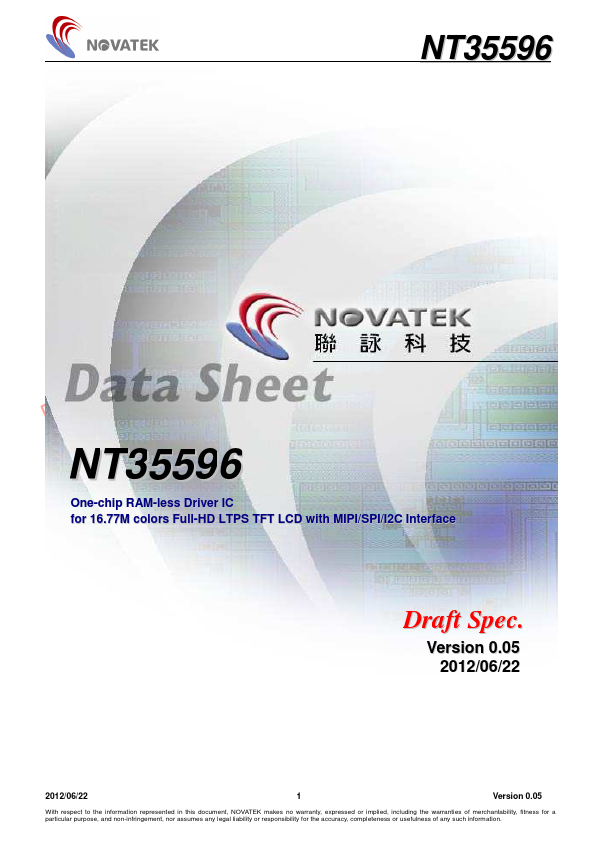 NT35596 Datasheet Preview