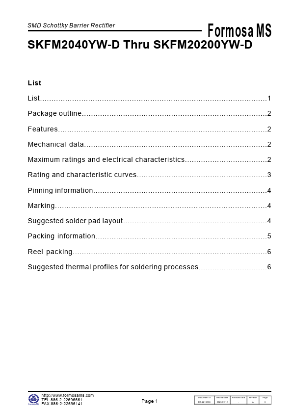 SKFM20200YW-D Datasheet Preview