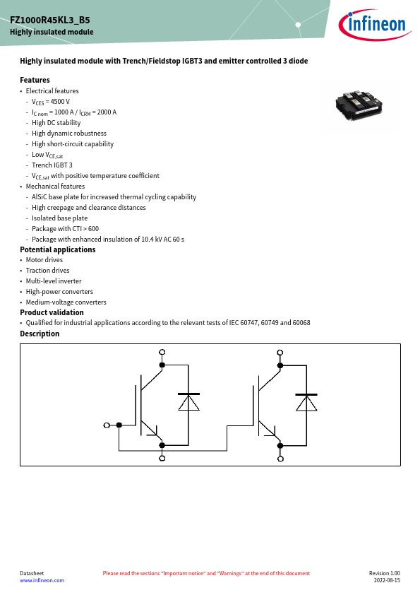 FZ1000R45KL3_B5 Datasheet Preview