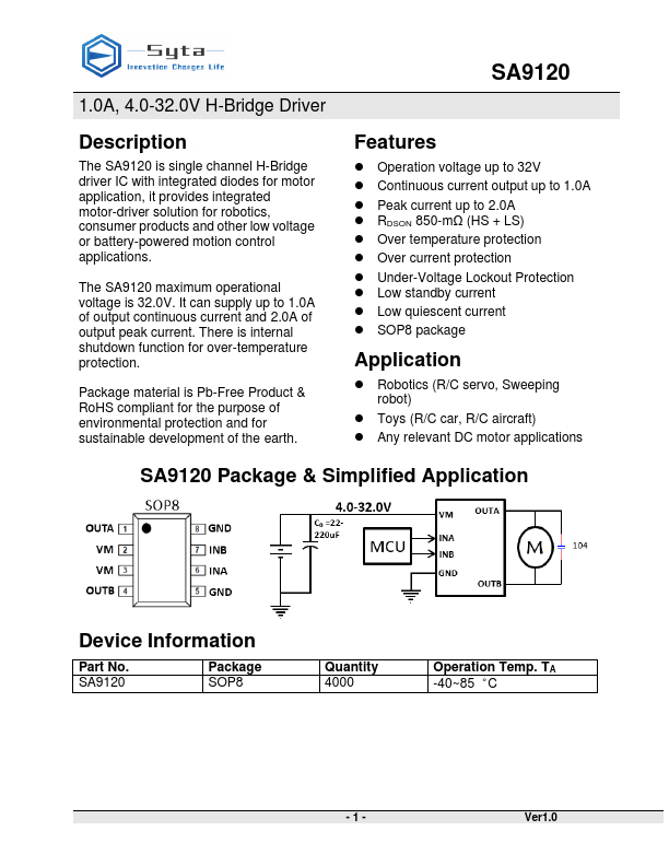 SA9120 Datasheet Preview