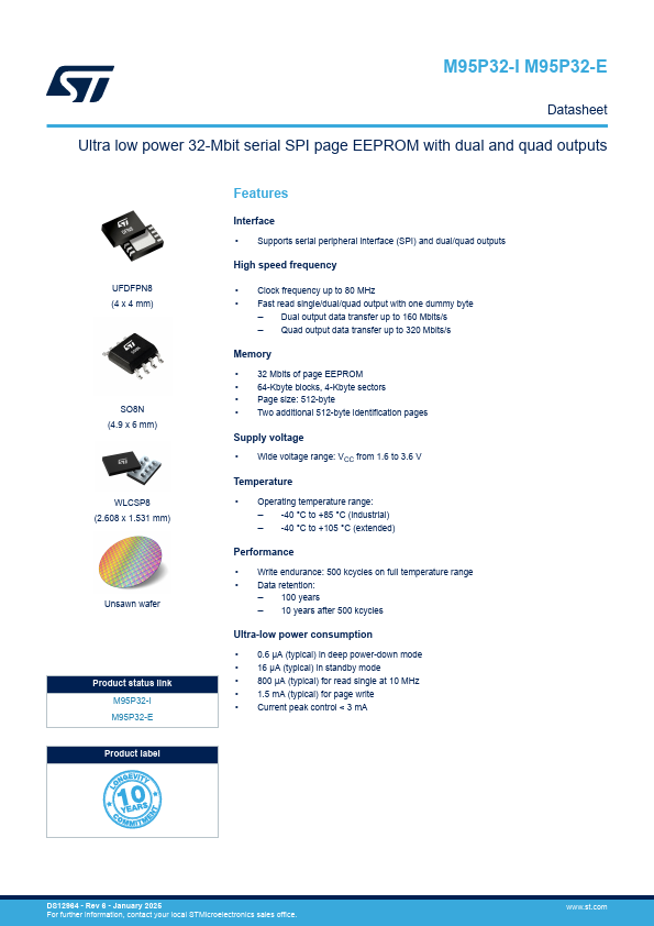 M95P32-E Datasheet Preview