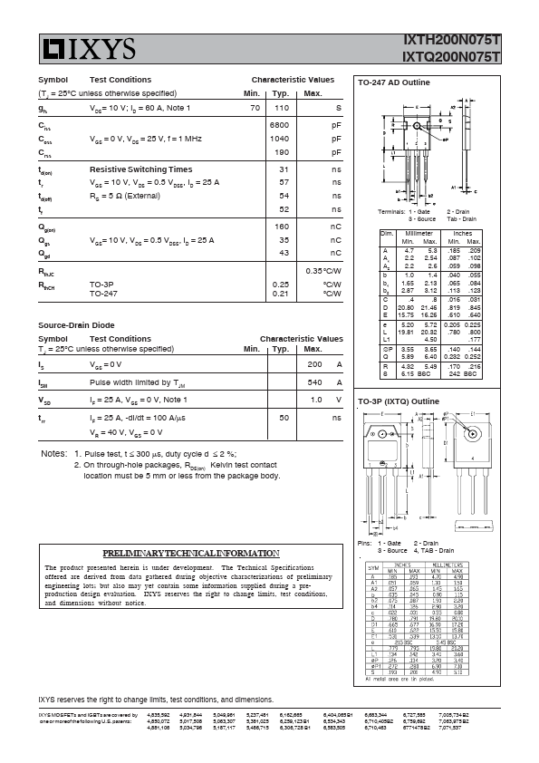 IXTQ200N075T