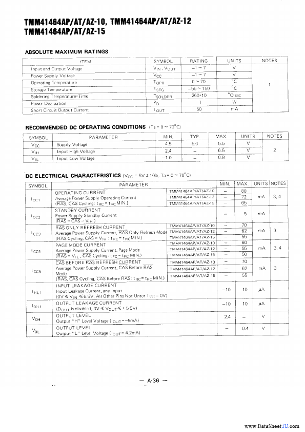 TMM41464AP-10