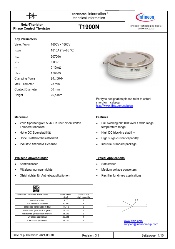 T1900N Datasheet Preview