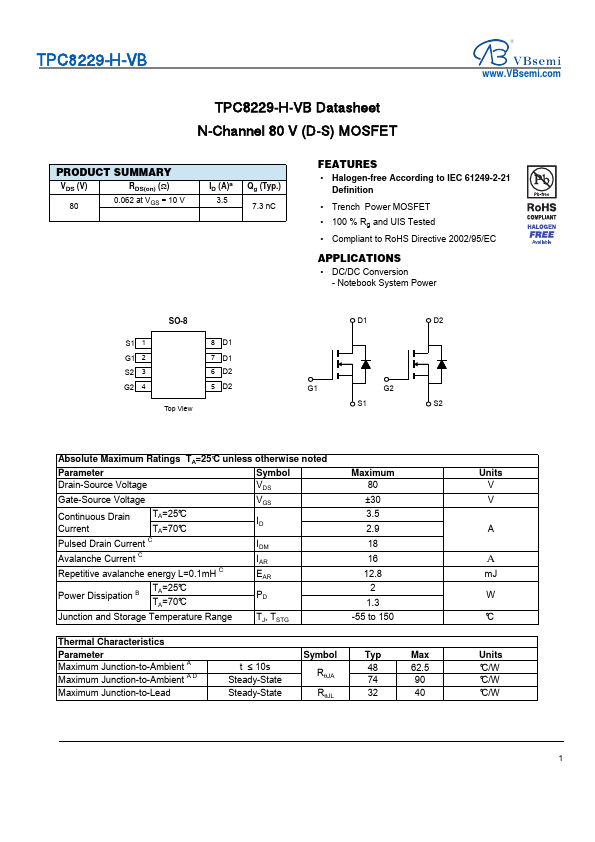 TPC8229-H Datasheet Preview