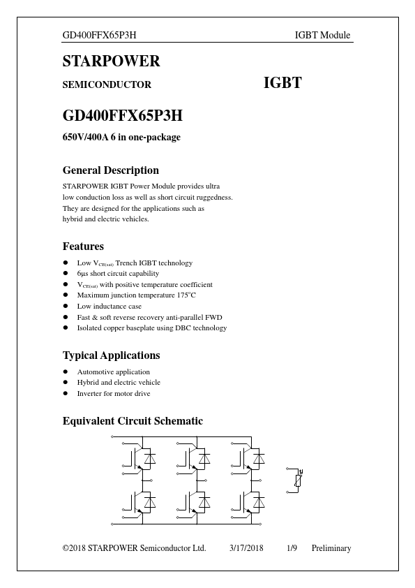 GD400FFX65P3H Datasheet Preview