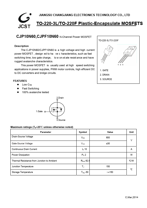 CJPF10N60