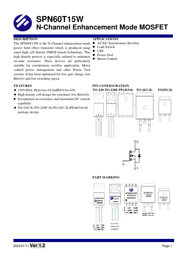 SPN60T15W Datasheet Preview