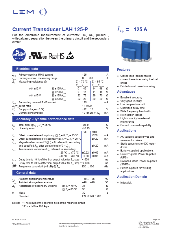 LAH125-P Datasheet Preview