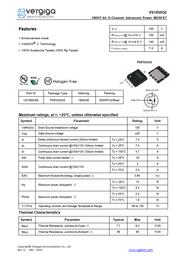VS1850GE Datasheet Preview